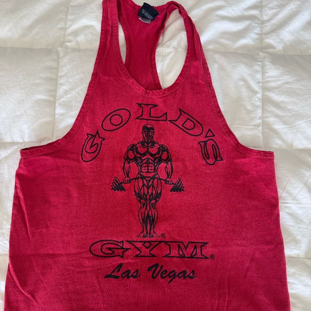Golds Gym, Medium, Red Y back Tank Top
